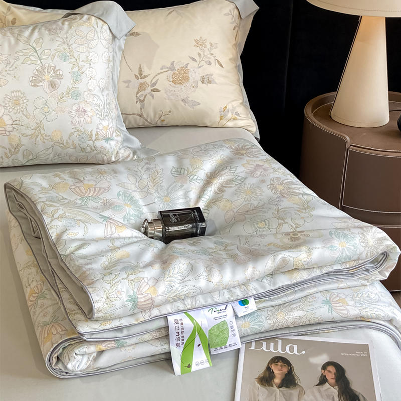 夏季天丝空调被A类母婴级可机洗冰丝夏凉被四件套轻奢高级感薄被